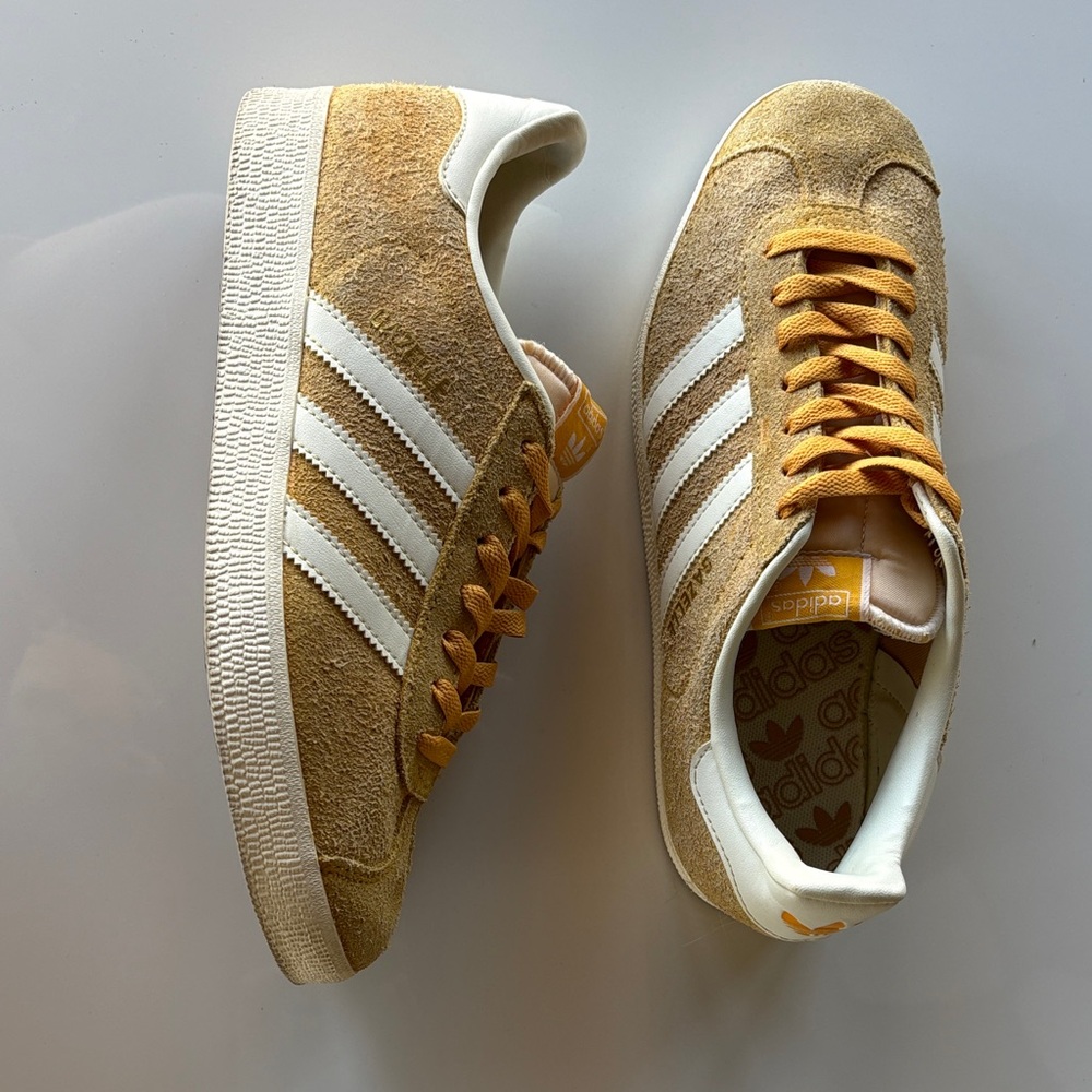 Adidas Suede Sneakers in Gold and White